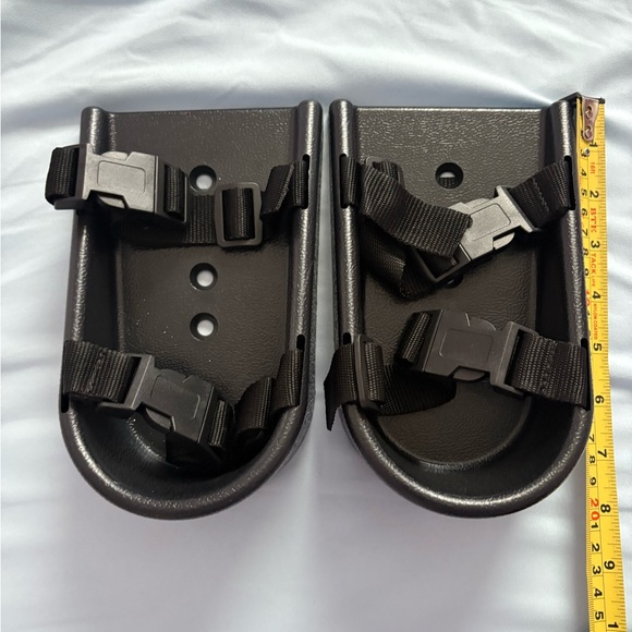 Wheelchair shoes holders with adjustable straps. Includes 4 Bolts and 4 Nuts. - Picture 4 of 6